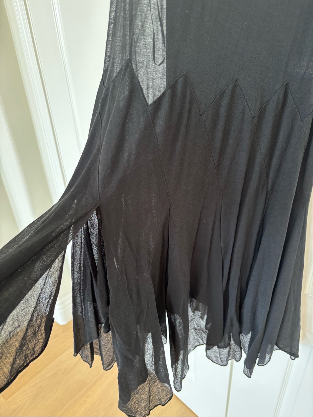 Polo by Ralph Lauren Black Sheer Overlay V-Neck Midi Dress - Picture 4 of 7